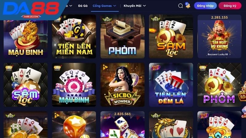 Sảnh cá cược Game Bài Da88