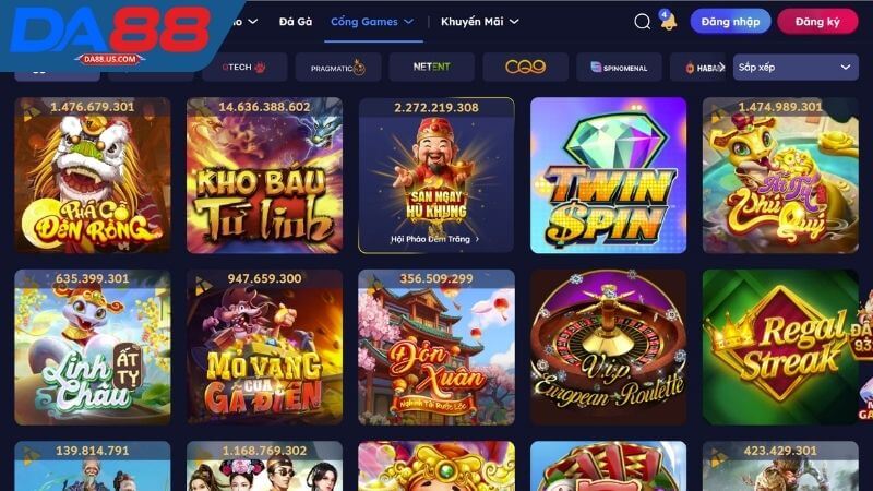 Sảnh cá cược Nổ Hũ Da88