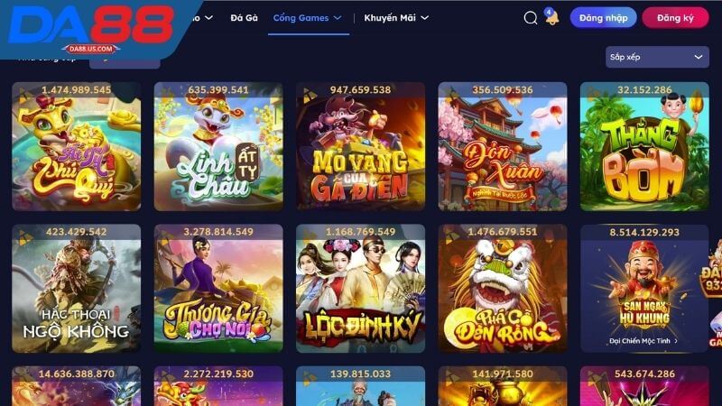 Sảnh cá cược Slots Games Da88